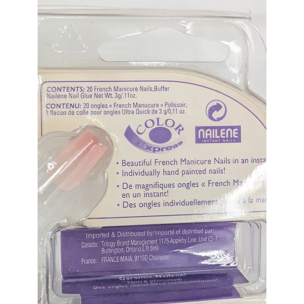 NAILENE #77275E French Color Express Pink Tint Square Press on Nails with Glue